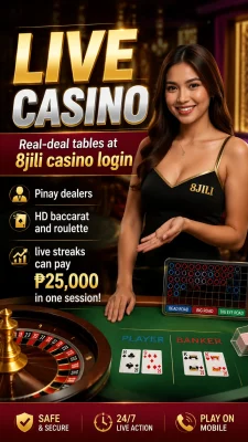 8JILI live casino blackjack and table interface preview